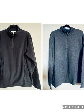 Lot of 2 Men's XL Quarter Zip Pullovers Amazon Essentials and Weatherproof